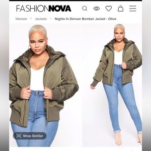 Fashion Nova‎ women’s army green bomber jacket size 1x